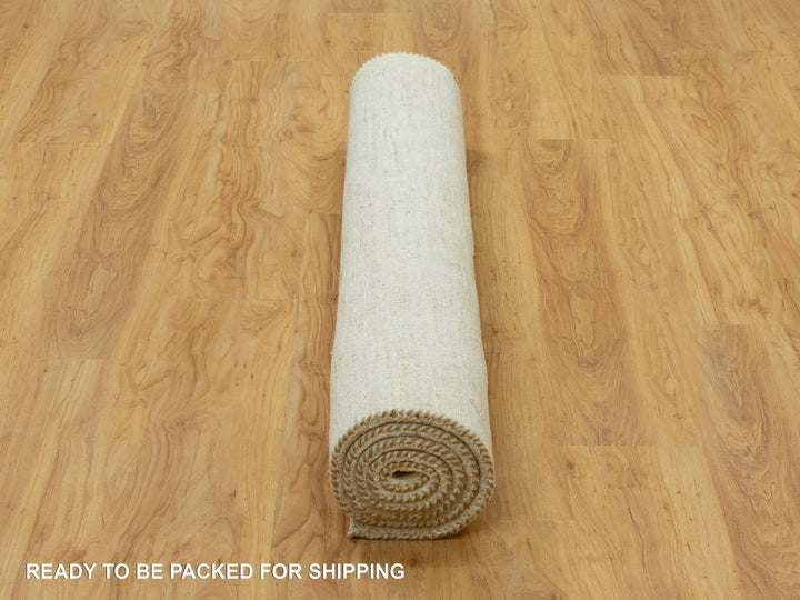 5'0" x 6'8" New Hand Knotted Ivory Wool Rectangle Oriental Rug - MOA10290568