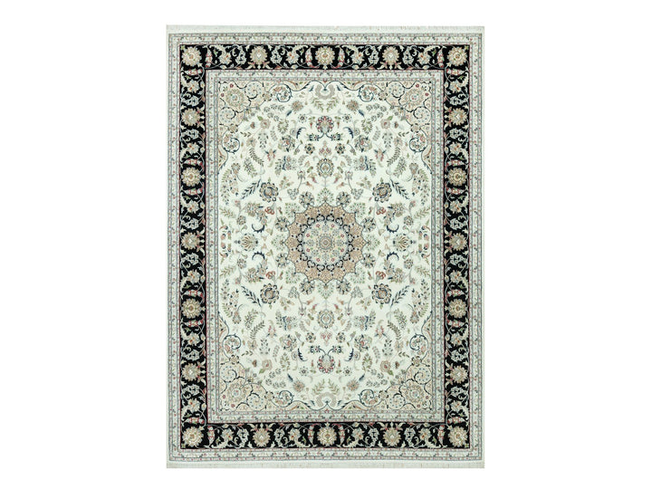 8'11" x 12'2" New Hand Knotted Ivory Wool Rectangle Oriental Rug - MOA10290585