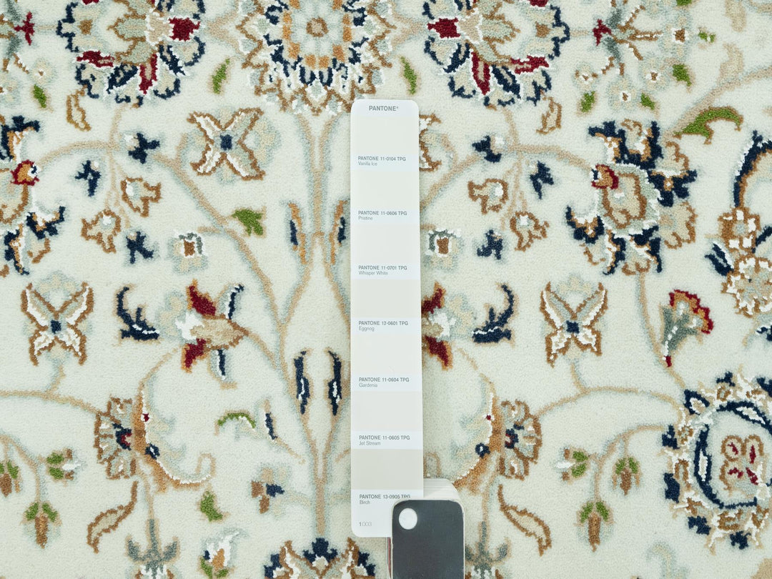 8'11" x 12'2" New Hand Knotted Ivory Wool Rectangle Oriental Rug - MOA10290585