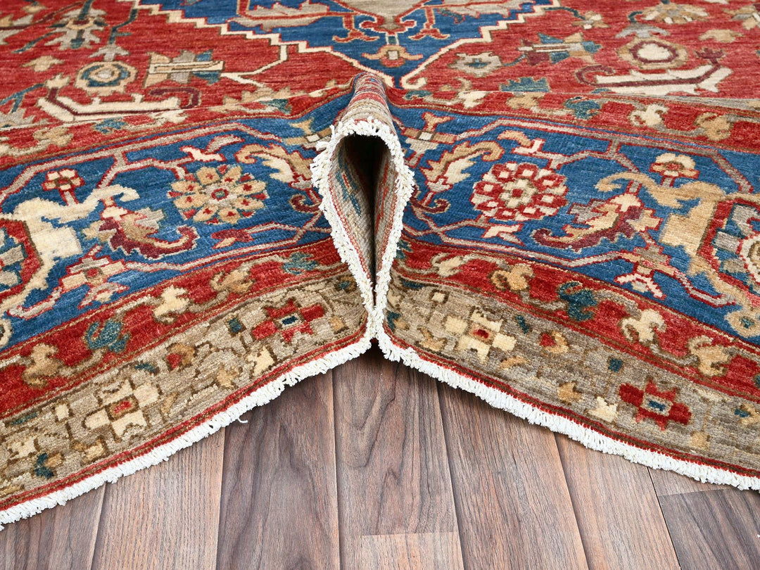 8'11" x 11'8" New Hand Knotted Red Wool Rectangle Oriental Rug - MOA102905