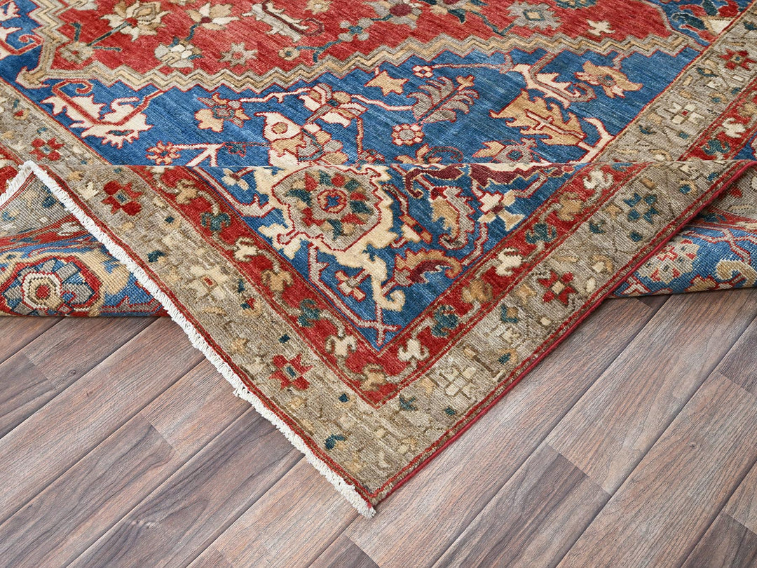 8'11" x 11'8" New Hand Knotted Red Wool Rectangle Oriental Rug - MOA102905