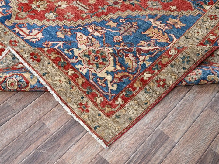 8'11" x 11'8" New Hand Knotted Red Wool Rectangle Oriental Rug - MOA102905
