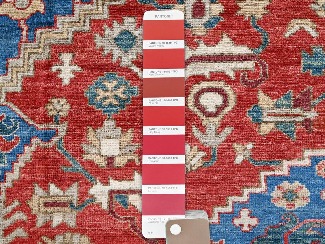 8'11" x 11'8" New Hand Knotted Red Wool Rectangle Oriental Rug - MOA102905