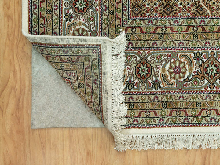 8'10" x 12'3" New Hand Knotted Ivory Wool Rectangle Oriental Rug - MOA10290605