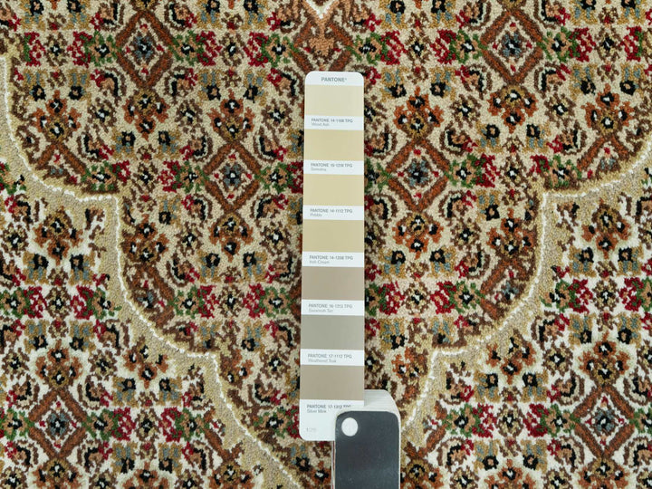 8'10" x 12'3" New Hand Knotted Ivory Wool Rectangle Oriental Rug - MOA10290605