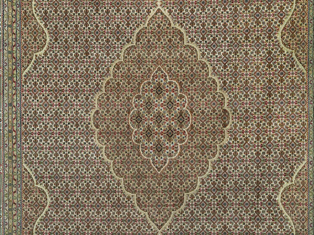 8'10" x 12'3" New Hand Knotted Ivory Wool Rectangle Oriental Rug - MOA10290605