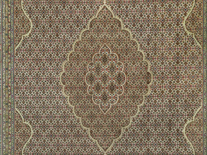 8'10" x 12'3" New Hand Knotted Ivory Wool Rectangle Oriental Rug - MOA10290605