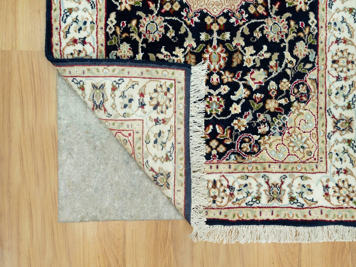 2'9" x 20'1" New Hand Knotted Blue Wool Runner Oriental Rug - MOA10290610