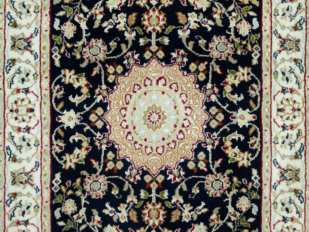 2'9" x 20'1" New Hand Knotted Blue Wool Runner Oriental Rug - MOA10290610