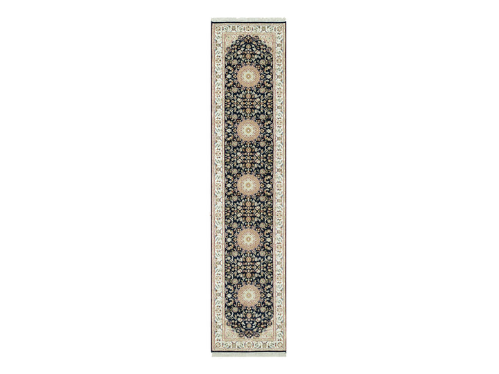 2'9" x 12'0" New Hand Knotted Blue Wool Runner Oriental Rug - MOA10290611