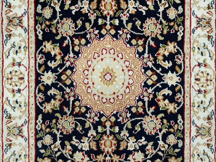 2'9" x 12'0" New Hand Knotted Blue Wool Runner Oriental Rug - MOA10290611