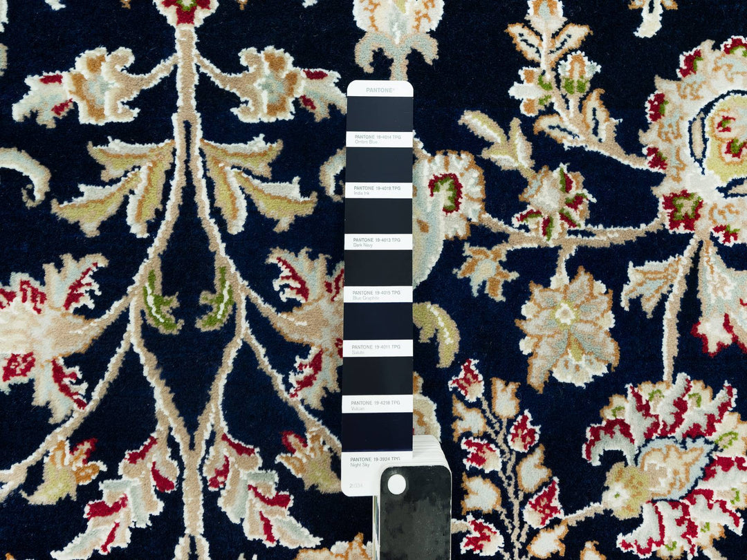 6'1" x 8'10" New Hand Knotted Blue Wool Rectangle Oriental Rug - MOA10290612