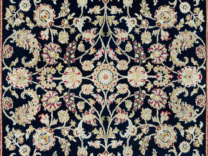 6'1" x 8'10" New Hand Knotted Blue Wool Rectangle Oriental Rug - MOA10290612