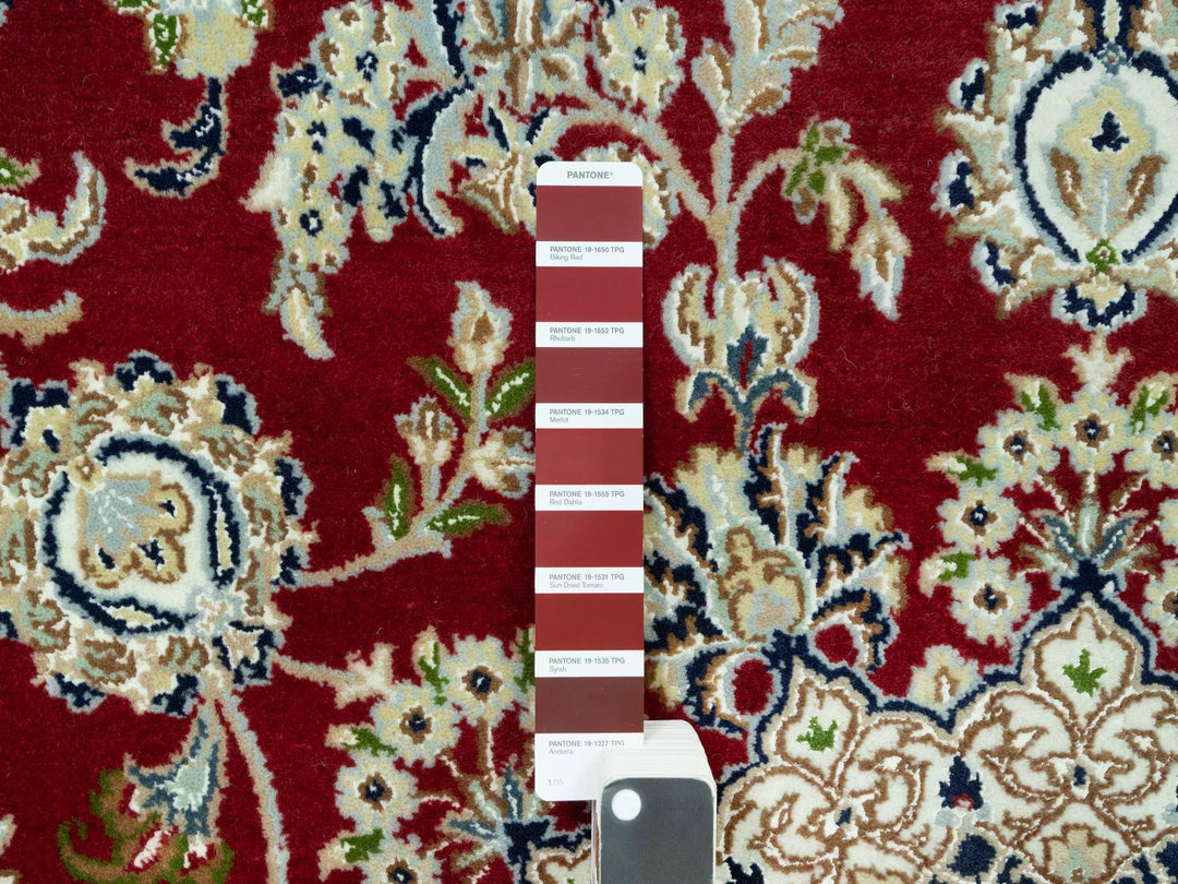 6'8" x 6'8" New Hand Knotted Red Wool Round Oriental Rug - MOA10290618