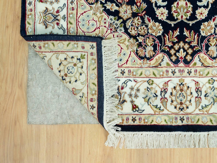 4'3" x 6'3" New Hand Knotted Blue Wool Rectangle Oriental Rug - MOA10290619