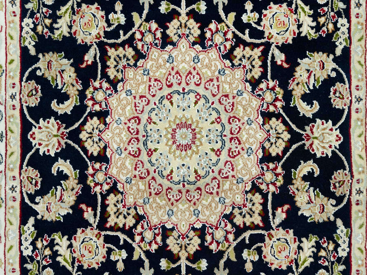 4'3" x 6'3" New Hand Knotted Blue Wool Rectangle Oriental Rug - MOA10290619