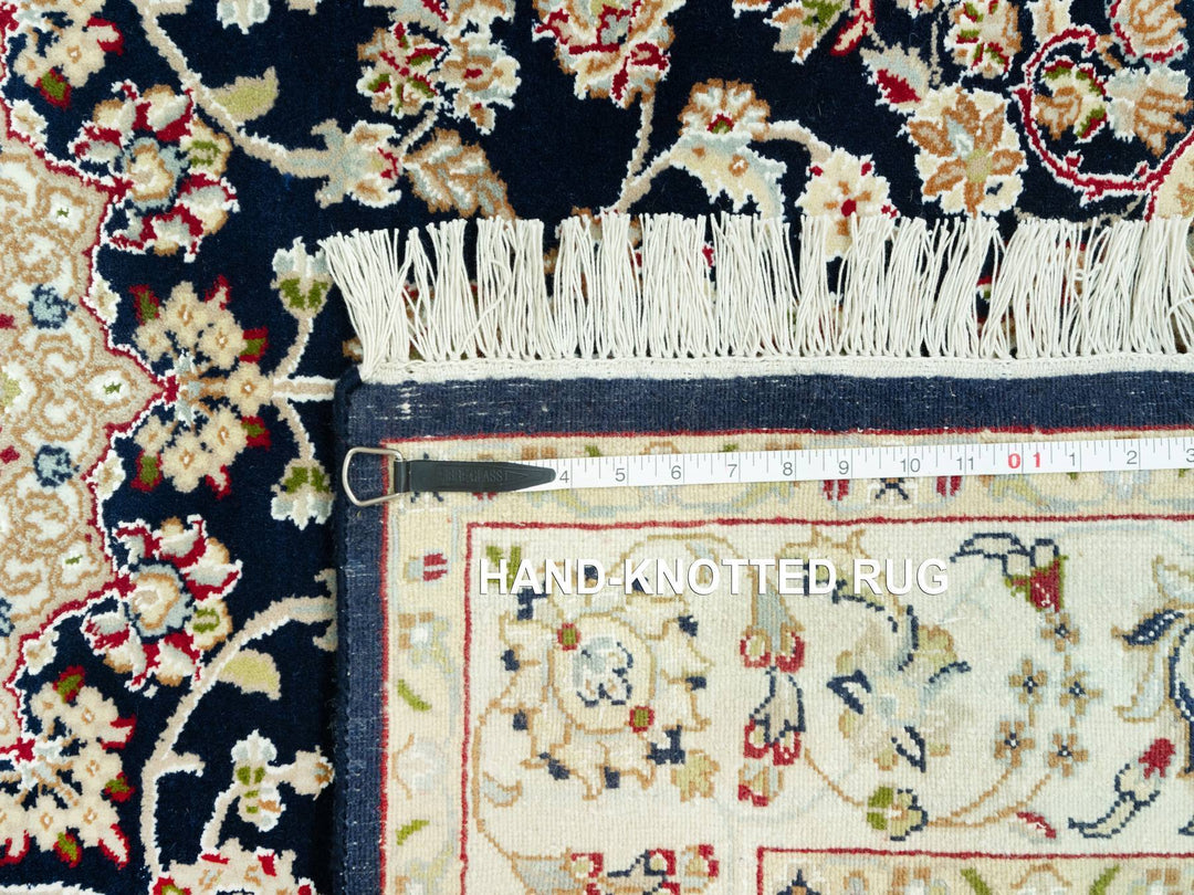 4'3" x 6'3" New Hand Knotted Blue Wool Rectangle Oriental Rug - MOA10290619