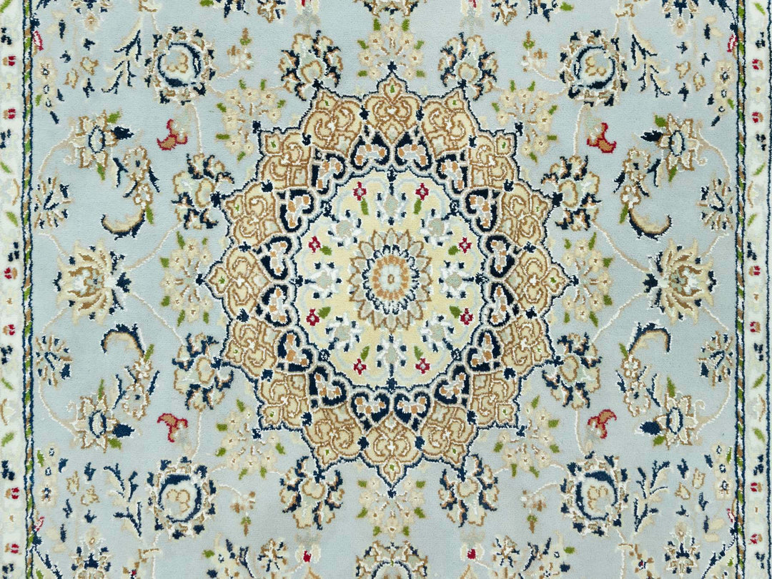 4'11" x 6'9" New Hand Knotted Blue Wool Rectangle Oriental Rug - MOA10290620