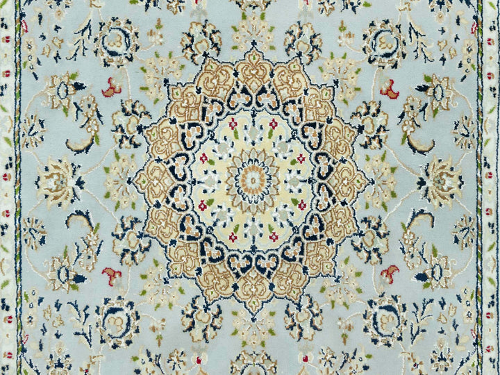 4'11" x 6'9" New Hand Knotted Blue Wool Rectangle Oriental Rug - MOA10290620