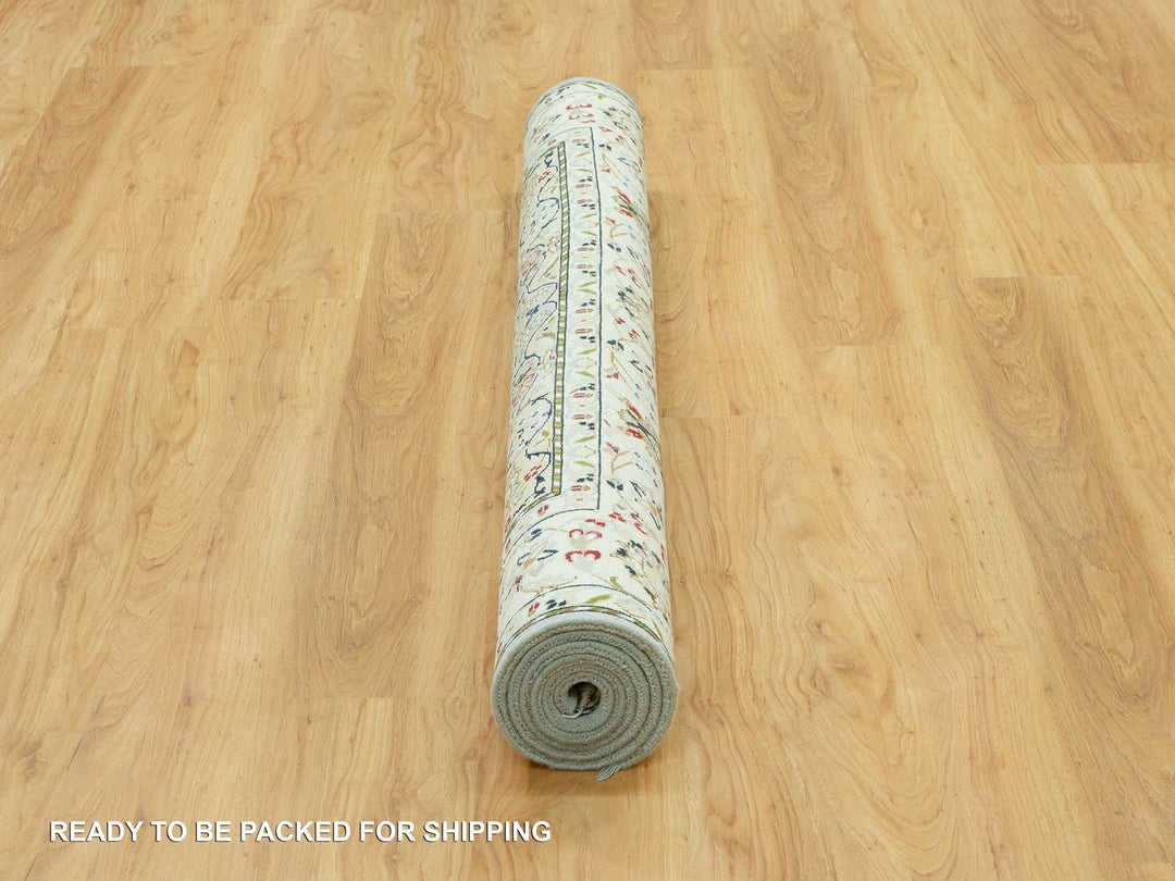 4'11" x 6'9" New Hand Knotted Blue Wool Rectangle Oriental Rug - MOA10290620