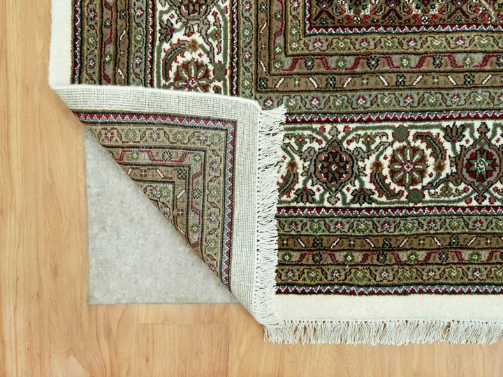 9'10" x 14'0" New Hand Knotted Ivory Wool Rectangle Oriental Rug - MOA10290622