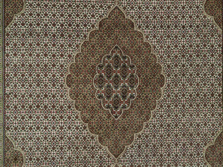 9'10" x 14'0" New Hand Knotted Ivory Wool Rectangle Oriental Rug - MOA10290622