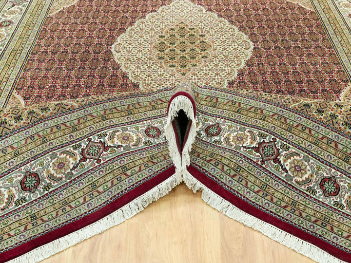 10'0" x 14'3" New Hand Knotted Red Wool Rectangle Oriental Rug - MOA10290623