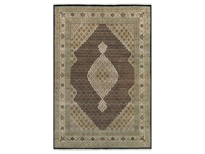 9'8" x 14'2" New Hand Knotted Black Wool Rectangle Oriental Rug - MOA10290624