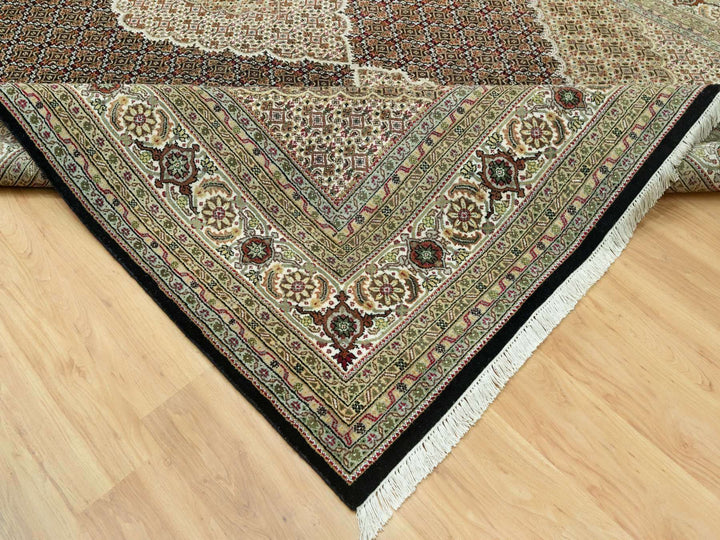 9'8" x 14'2" New Hand Knotted Black Wool Rectangle Oriental Rug - MOA10290624