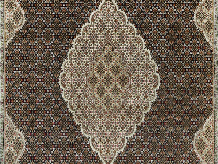 9'8" x 14'2" New Hand Knotted Black Wool Rectangle Oriental Rug - MOA10290624