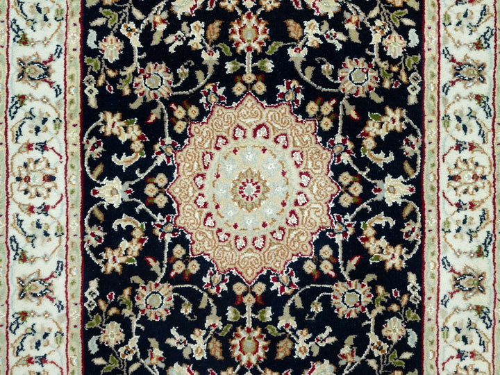 2'5" x 20'1" New Hand Knotted Blue Wool Runner Oriental Rug - MOA10290627