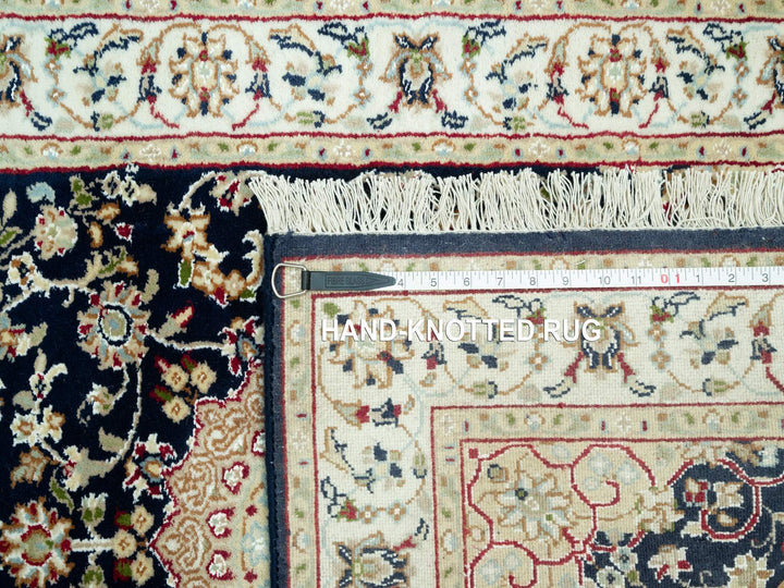 2'5" x 20'1" New Hand Knotted Blue Wool Runner Oriental Rug - MOA10290627