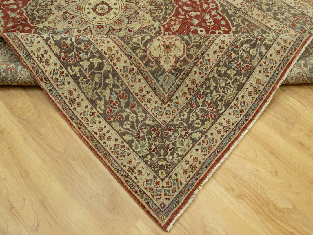 6'2" x 9'1" New Hand Knotted Red Wool Rectangle Oriental Rug - MOA10290630