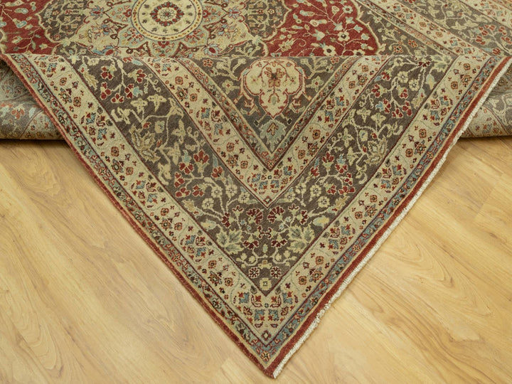 6'2" x 9'1" New Hand Knotted Red Wool Rectangle Oriental Rug - MOA10290630