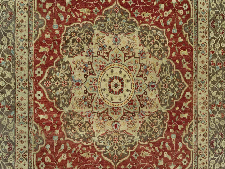 6'2" x 9'1" New Hand Knotted Red Wool Rectangle Oriental Rug - MOA10290630