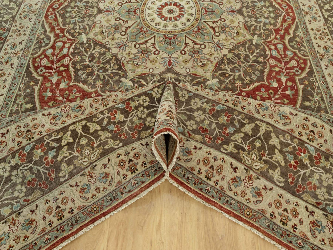 9'2" x 12'1" New Hand Knotted Red Wool Rectangle Oriental Rug - MOA10290634