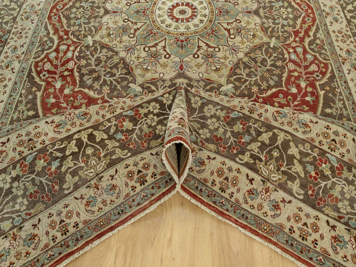 9'2" x 12'1" New Hand Knotted Red Wool Rectangle Oriental Rug - MOA10290634