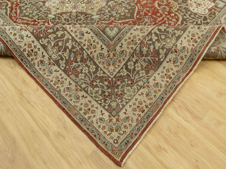 9'2" x 12'1" New Hand Knotted Red Wool Rectangle Oriental Rug - MOA10290634