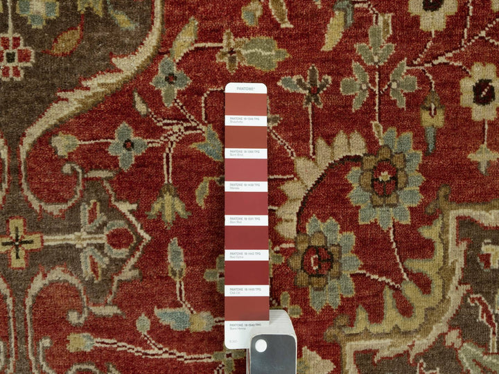 9'2" x 12'1" New Hand Knotted Red Wool Rectangle Oriental Rug - MOA10290634