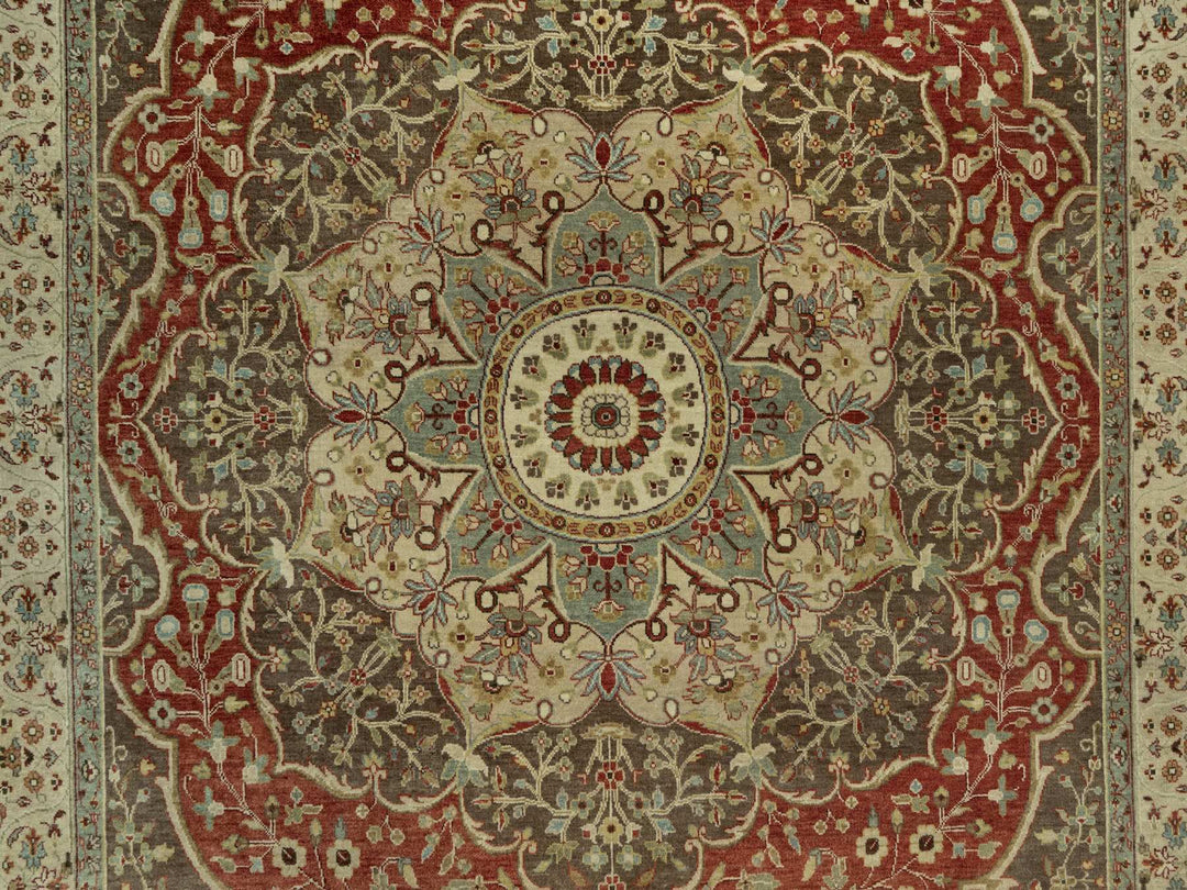 9'2" x 12'1" New Hand Knotted Red Wool Rectangle Oriental Rug - MOA10290634