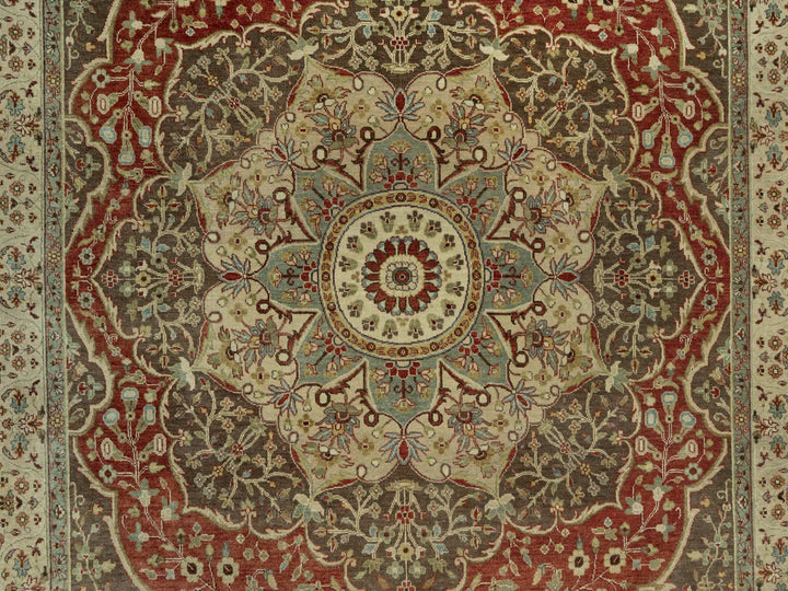 9'2" x 12'1" New Hand Knotted Red Wool Rectangle Oriental Rug - MOA10290634