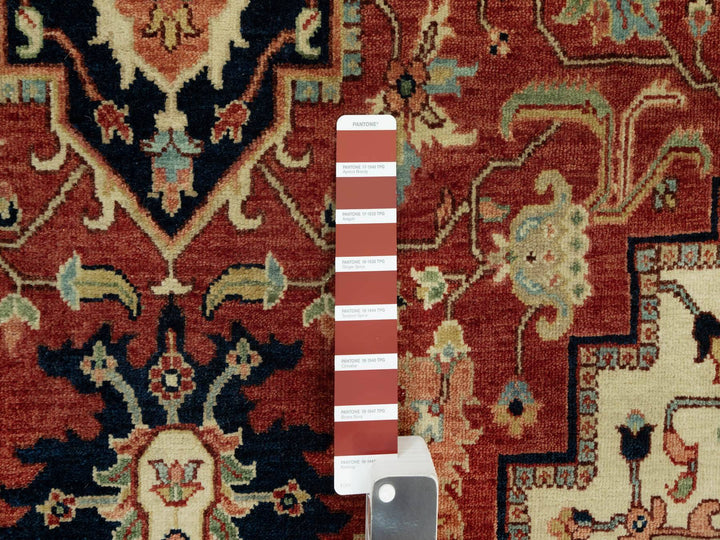 6'0" x 9'1" New Hand Knotted Red Wool Rectangle Oriental Rug - MOA10290643