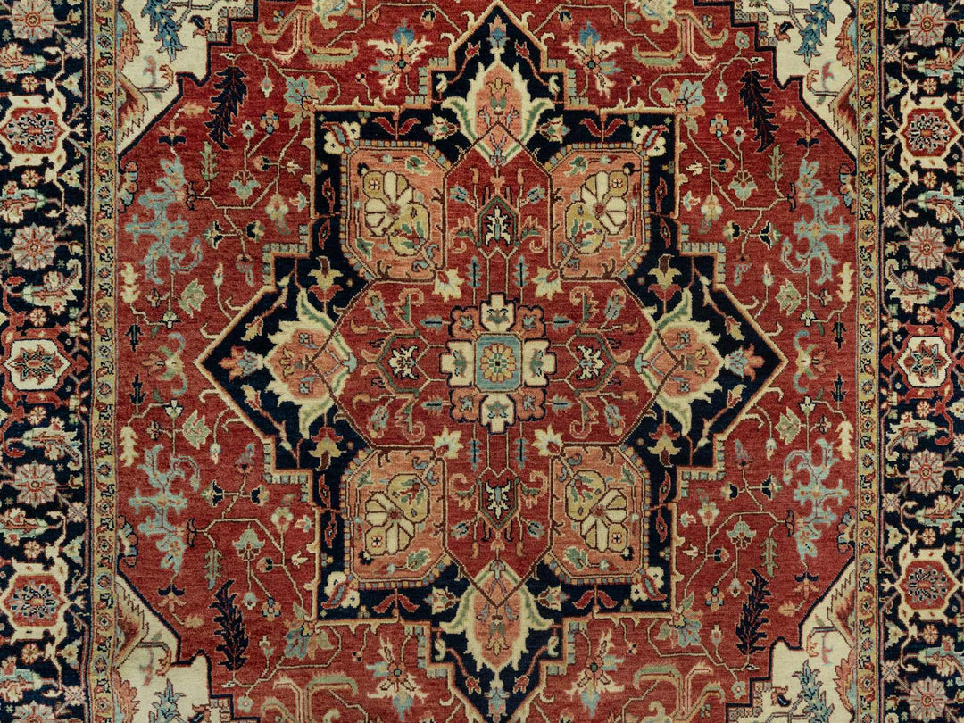6'0" x 9'1" New Hand Knotted Red Wool Rectangle Oriental Rug - MOA10290643