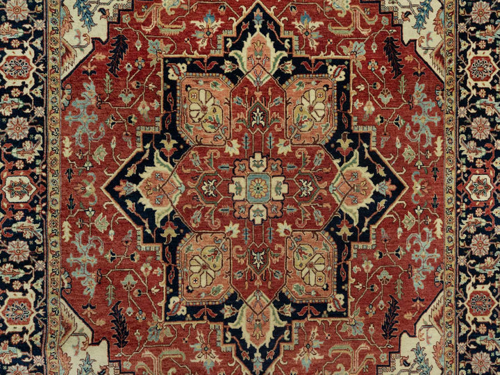 6'0" x 9'1" New Hand Knotted Red Wool Rectangle Oriental Rug - MOA10290643