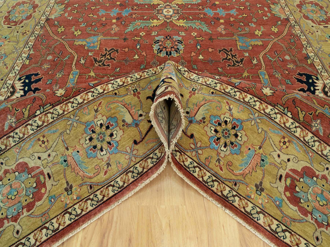 8'10" x 12'0" New Hand Knotted Red Wool Rectangle Oriental Rug - MOA10290658