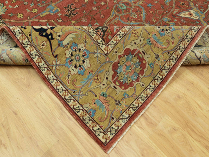 8'10" x 12'0" New Hand Knotted Red Wool Rectangle Oriental Rug - MOA10290658