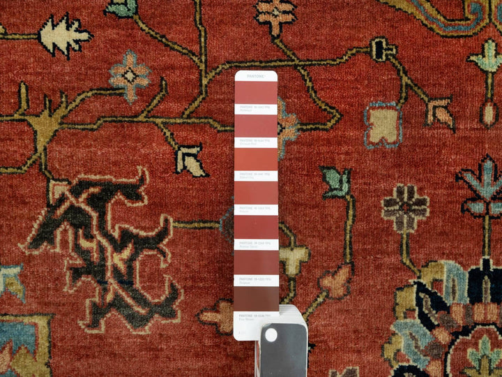 8'10" x 12'0" New Hand Knotted Red Wool Rectangle Oriental Rug - MOA10290658