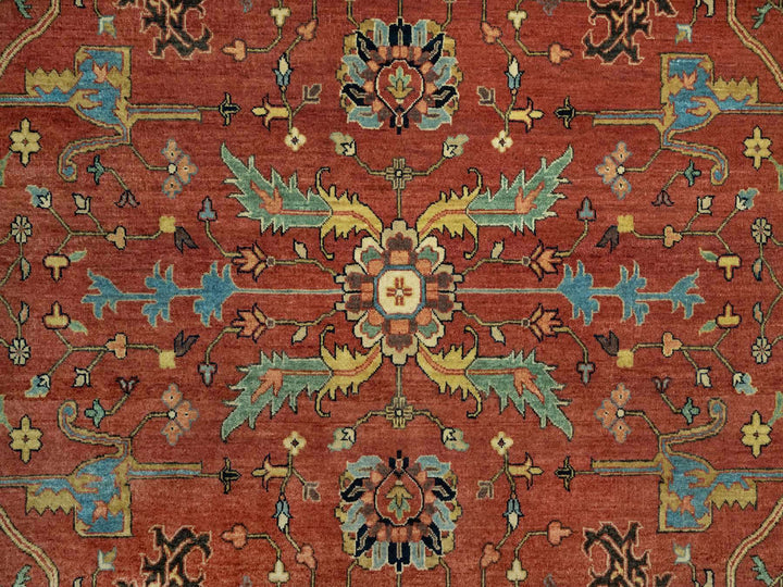 8'10" x 12'0" New Hand Knotted Red Wool Rectangle Oriental Rug - MOA10290658