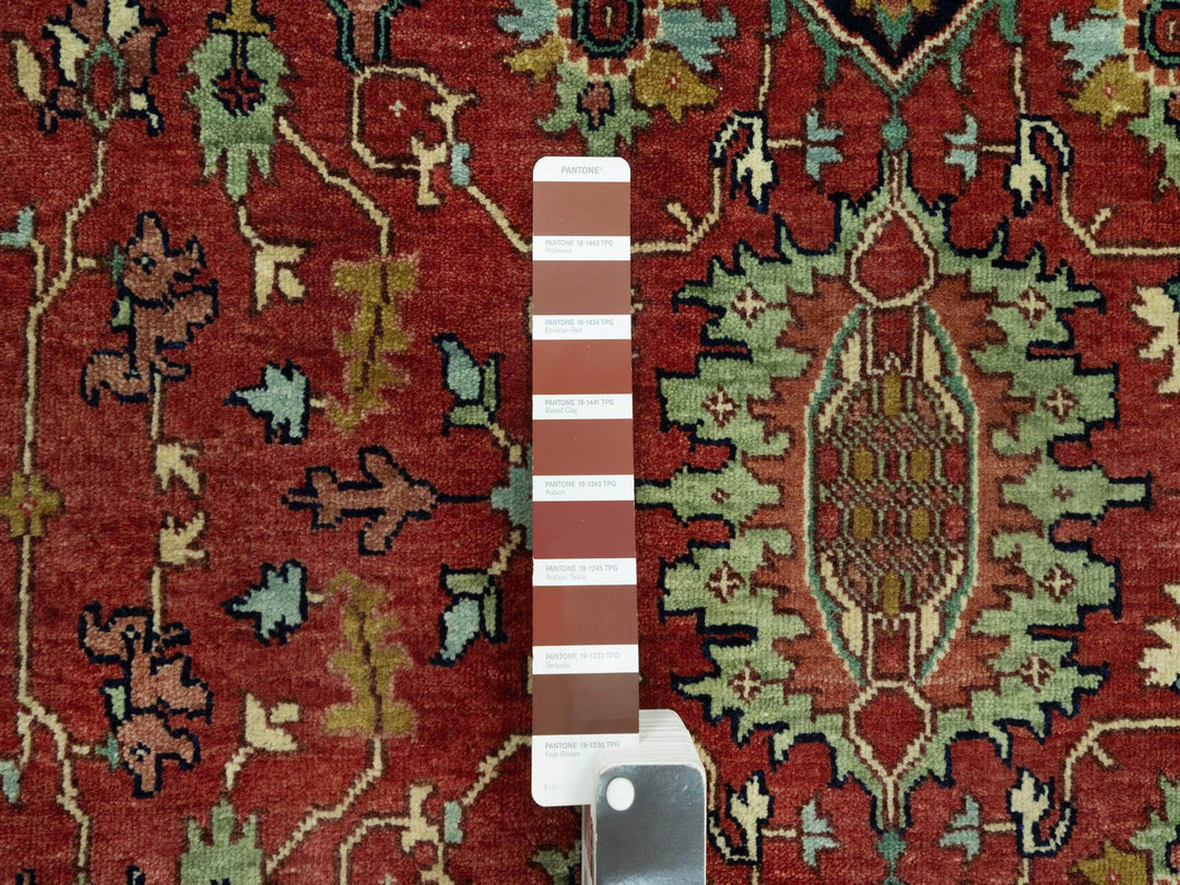 3'10" x 10'2" New Hand Knotted Red Wool Runner Oriental Rug - MOA10290664