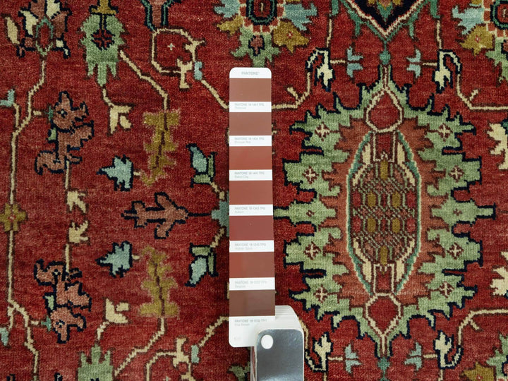 3'10" x 10'2" New Hand Knotted Red Wool Runner Oriental Rug - MOA10290664